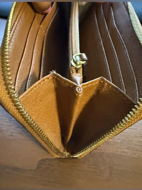 Michael Kors Cognac Saffiano Zip Wallet - Picture 5 of 8